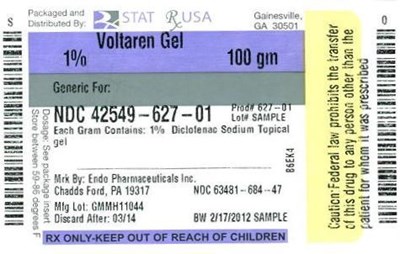 Voltaren Gel 100gm Label Image (Voltaren Gel 100gm Label 42549)